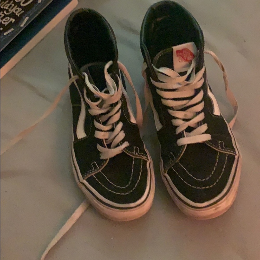 black and white high top vans